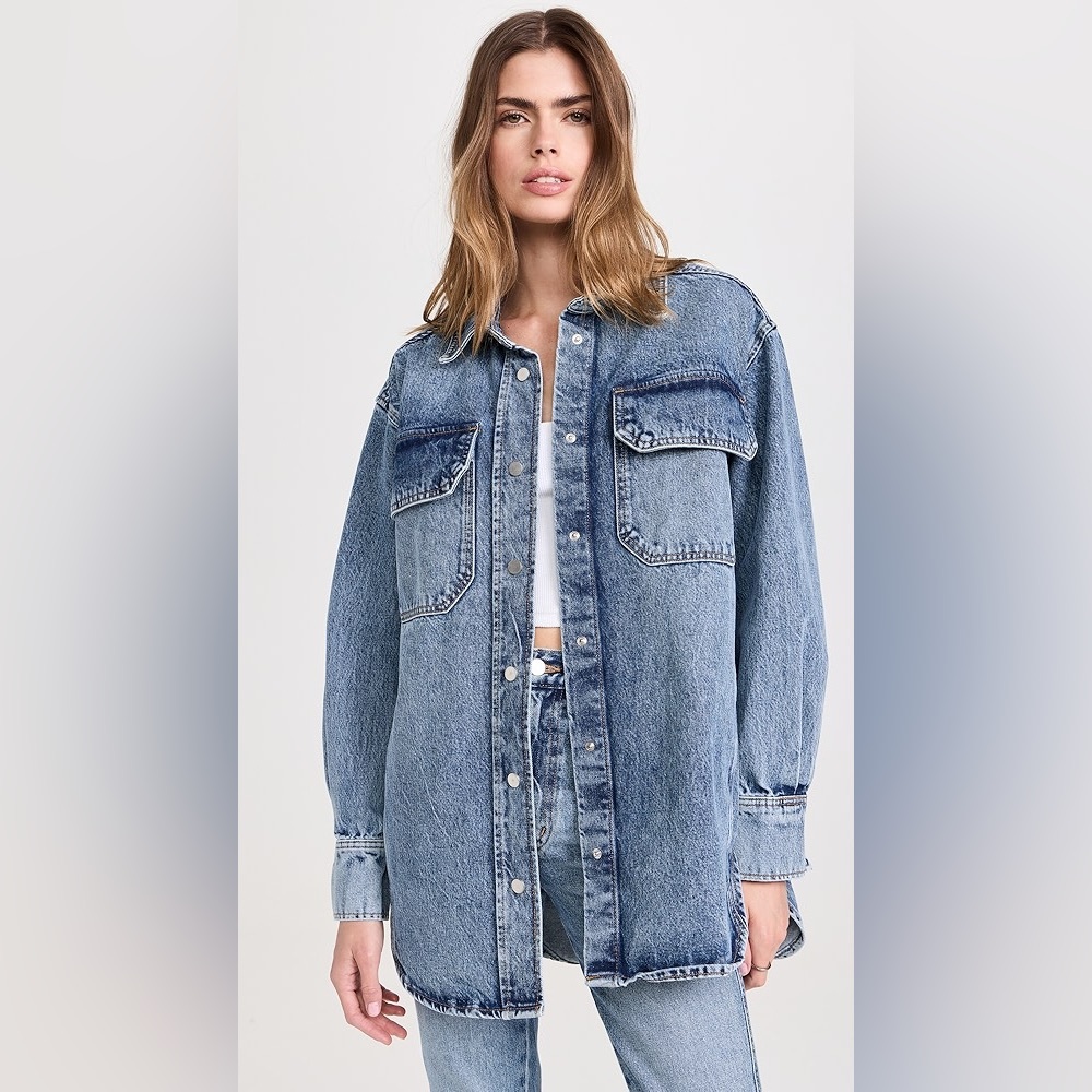 APIECE APART Oversized Denim Button Up Jacket Size Large